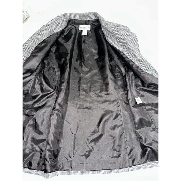 Pendleton Women’s Wool Blazer Gray Houndstooth 4 career work professional preppy - Picture 8 of 16